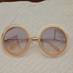 Chic Oversized Sunglasses - Gold & Brown